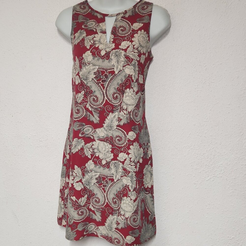 PIXLEY Dress, sleeveless, Lined. Maroon and gold in size small  NWT